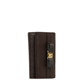 サルヴァトーレフェラガモ ヴァラリボン 三つ折り財布 コンパクトウォレット JL-22 D951 ブラウン レザー レディース Salvatore Ferragamo 【中古】